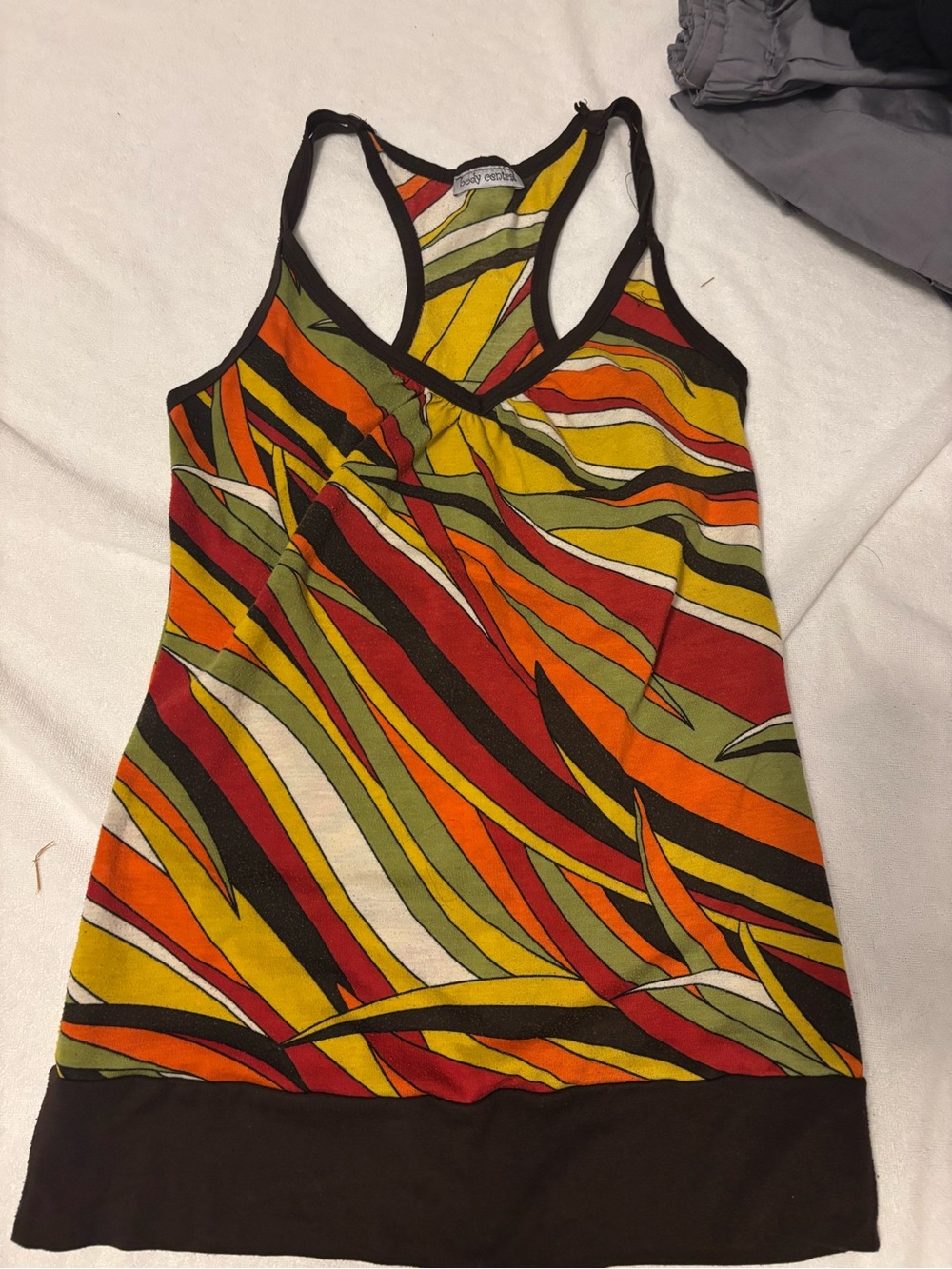 Multicolor Striped Racerback Tank Top by Body Central